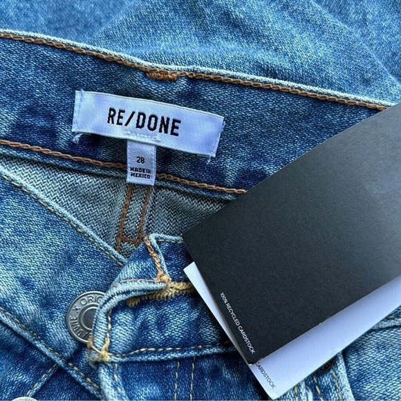 New Re/done Redone 90s High Rise Loose Jeans 28 Worn Heather Blue - Picture 3 of 4